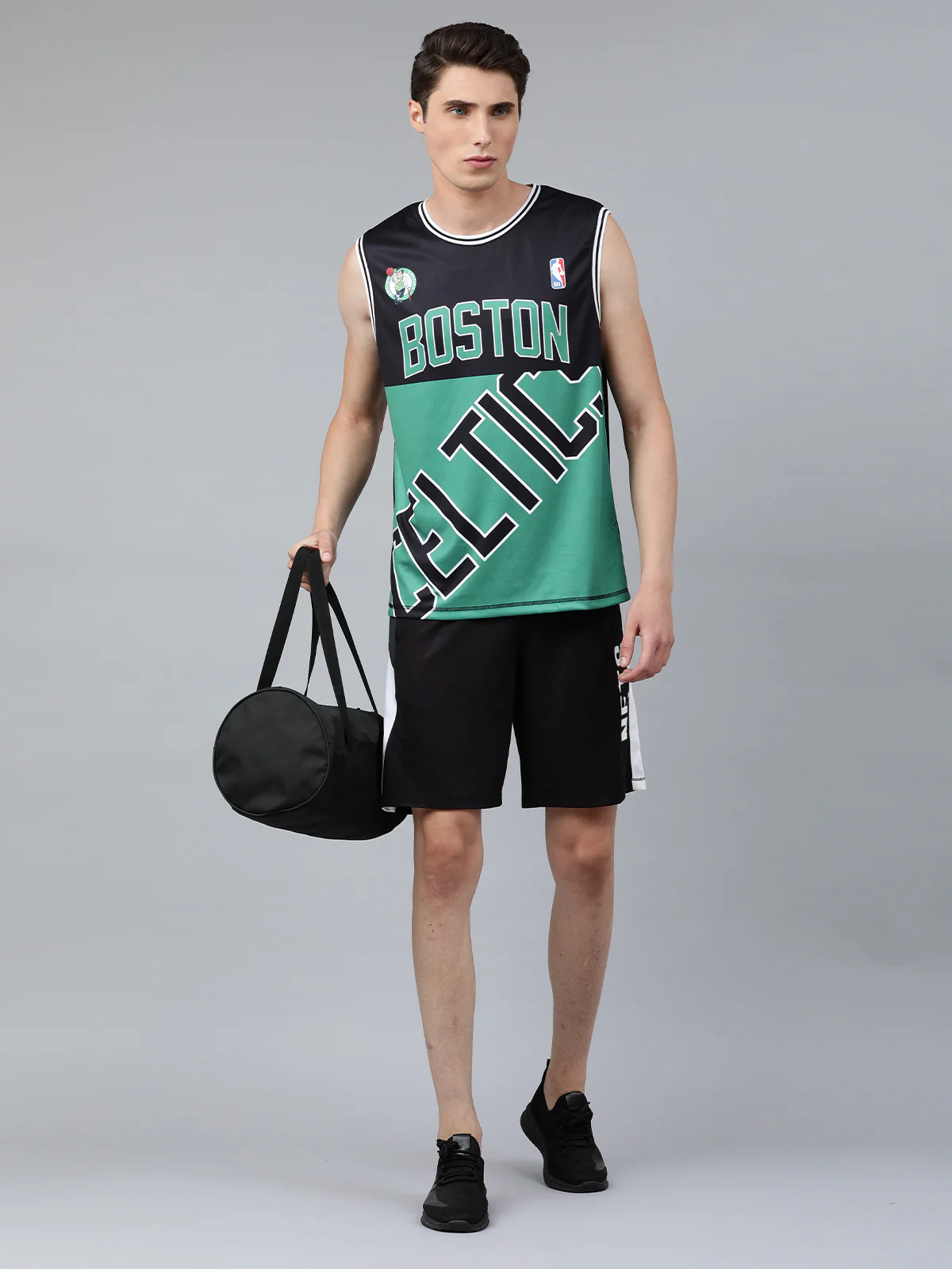 Boston Celtics: Half & Half Sleeveless Jersey - Black - Image 5