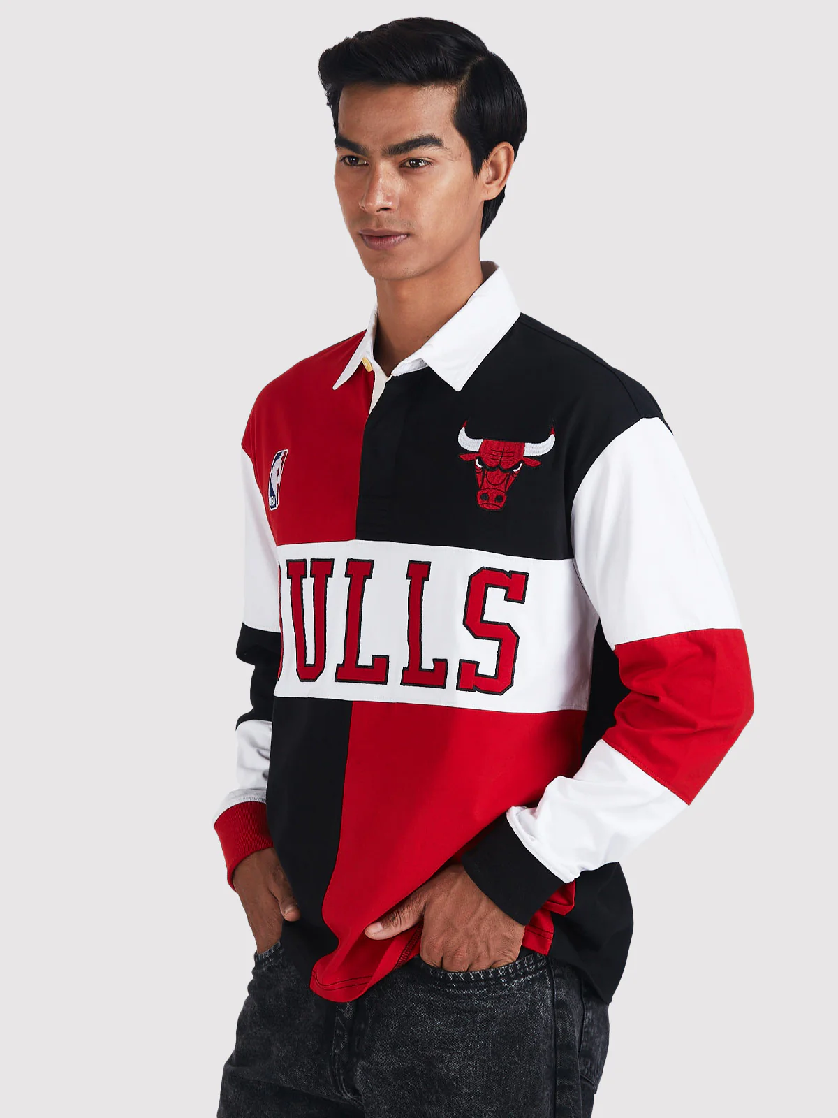 Chicago Bulls Embroidered Oversized Polo Full Sleeve - Image 6