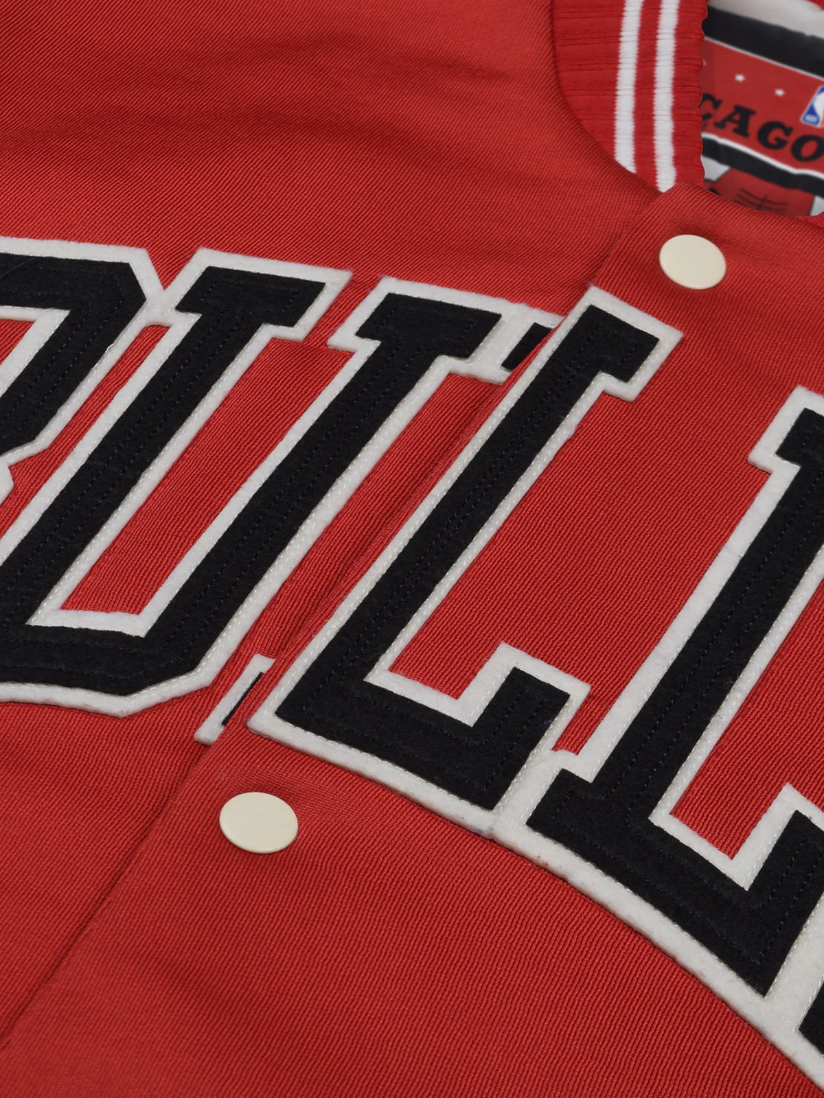 Chicago Bulls: Letterman Jacket - Red - Image 3