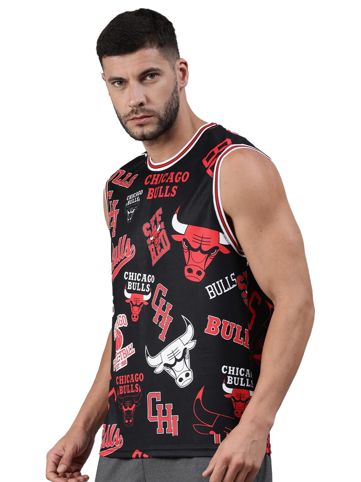 Chicago Bulls: Logo Mash Sleeveless Jersey - Image 3