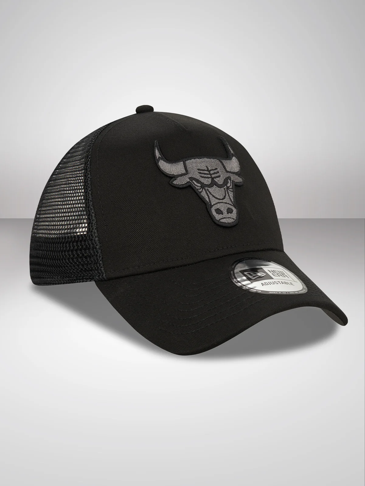 Chicago Bulls Tonal Black A-Frame Trucker Cap - Image 3