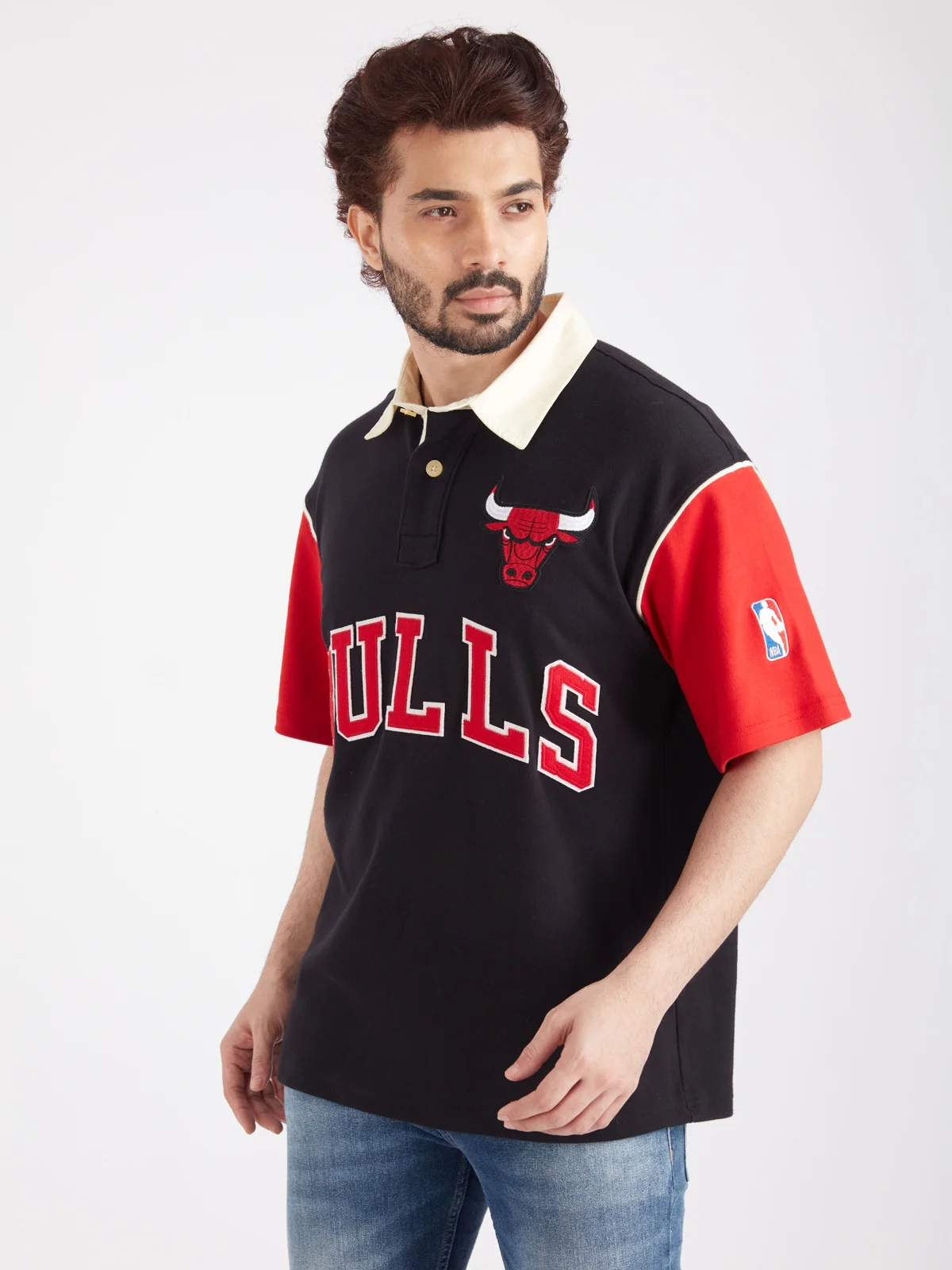 Chicago Bulls Typography Oversized Polo - Image 4