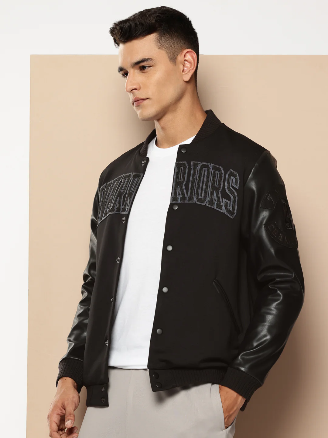 Golden State Warriors Black Varsity Jacket - Image 4