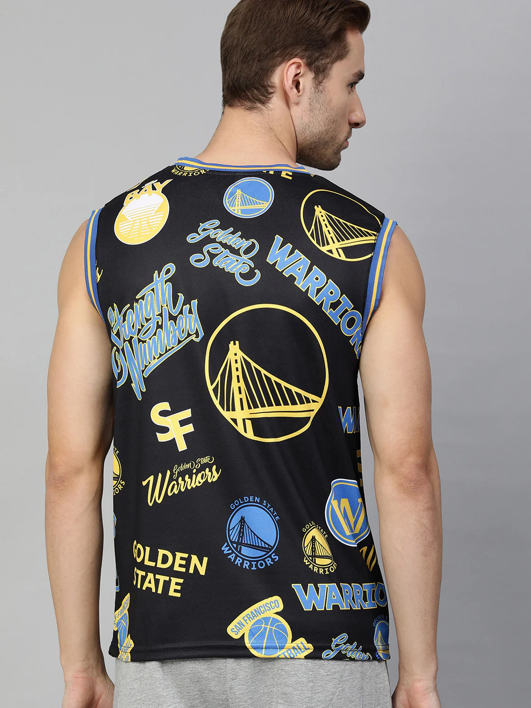 Golden State Warriors: Logo Mash Sleeveless Jersey - Image 5