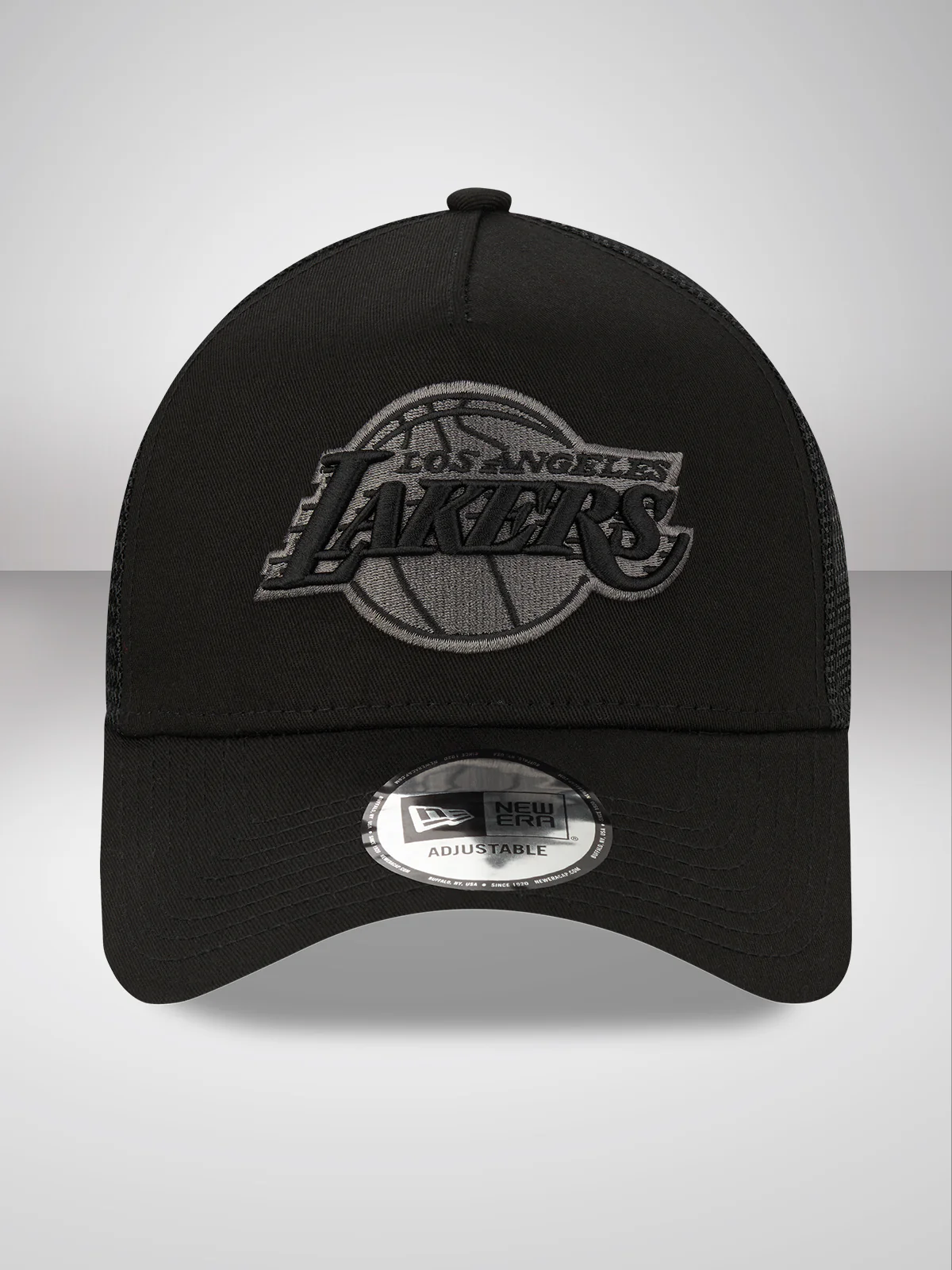 LA Lakers Tonal Black A-Frame Trucker Cap - Image 5