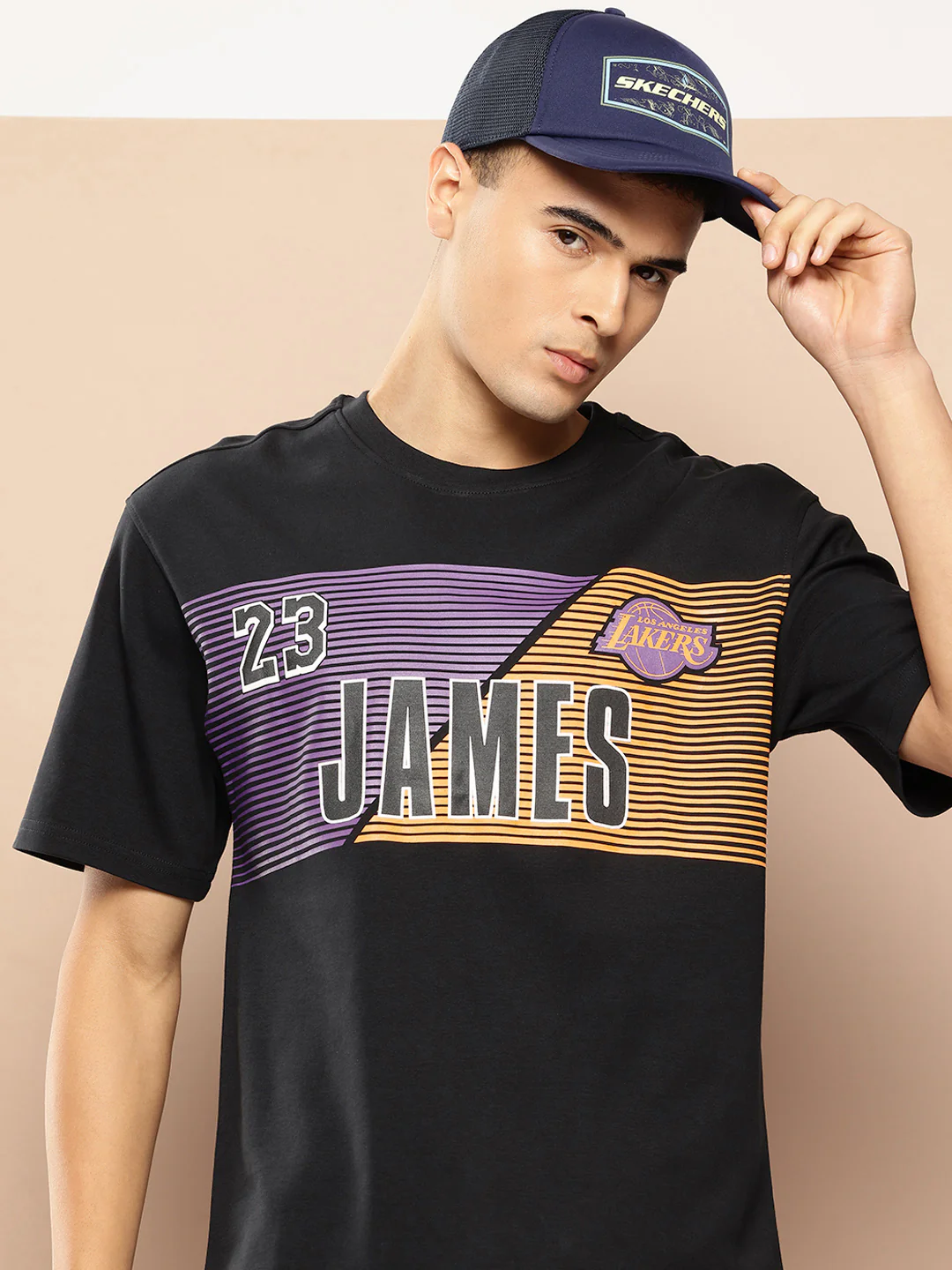 Lebron James Oversized Printed Black T-Shirt
