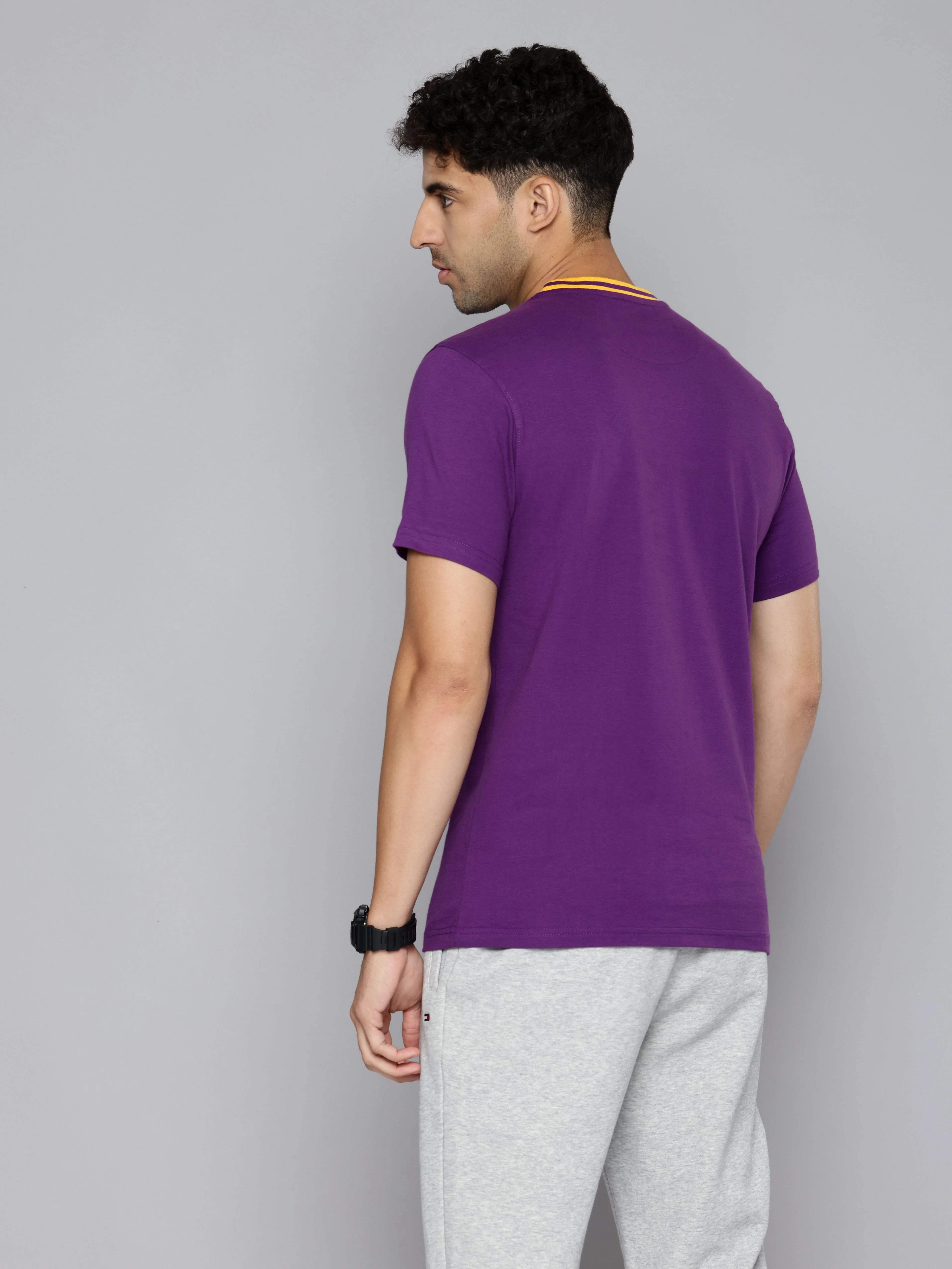 Los Angeles Lakers: Core Typography T Shirt - Purple - Image 4