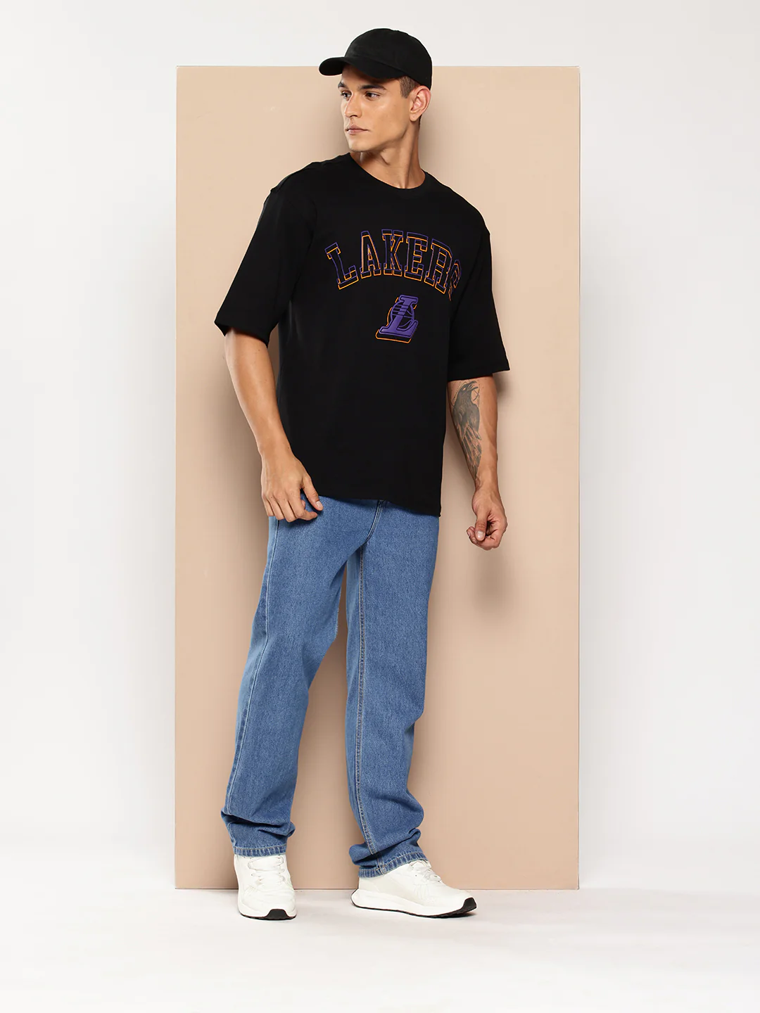 Los Angeles Lakers Midnight Black Oversized T-Shirt - Image 6