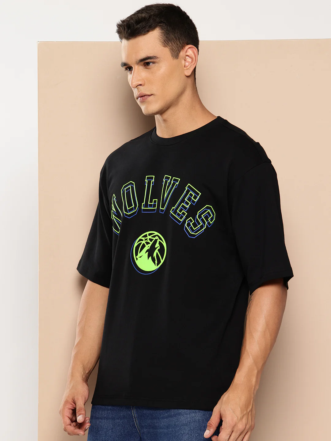 Minnesota Timberwolves Midnight Black Oversized T-Shirt - Image 5